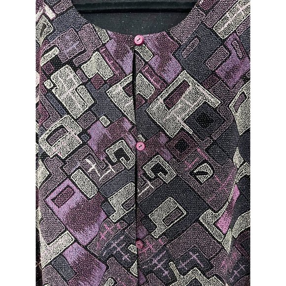Vintage purple geometric sparkly cardigan - Picture 5 of 9